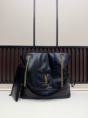 YSL Saint Laurent Jamie Shopping Small Leather Tote Bag Black